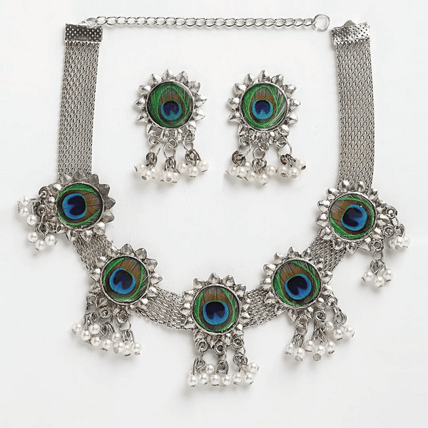 Peacock Choker Necklace Set